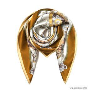 35" Large Square 100% Pure Mulberry Silk Scarf Shawl Headscarf Gift